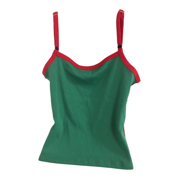 Super cute green red trim Mexico print tank top cami size XS brand new - Picture 6 of 12